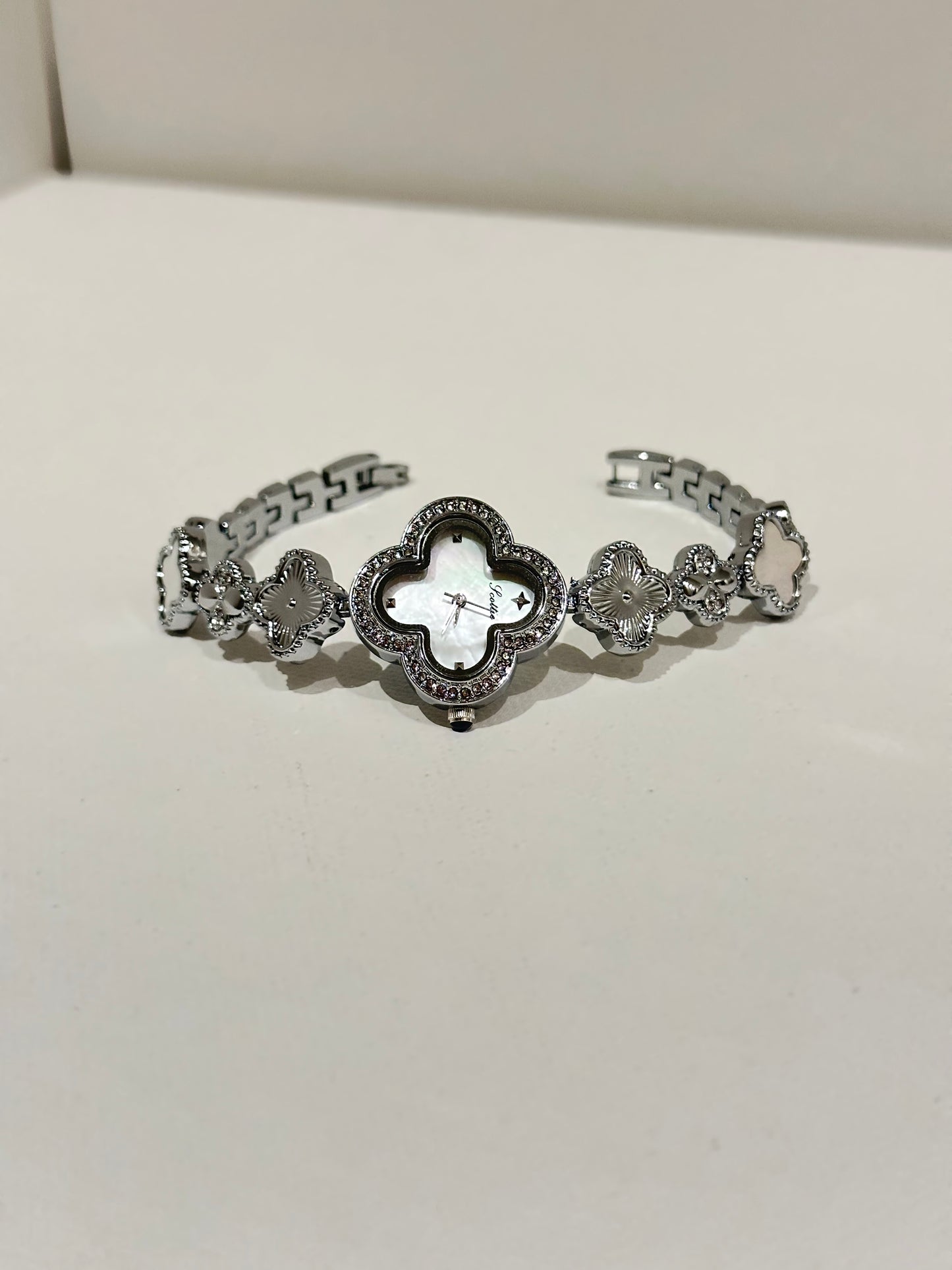 silver flower watch