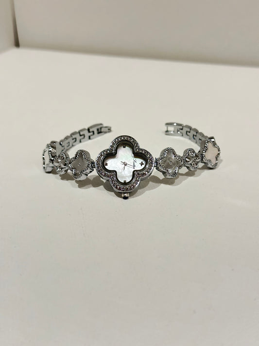silver flower watch