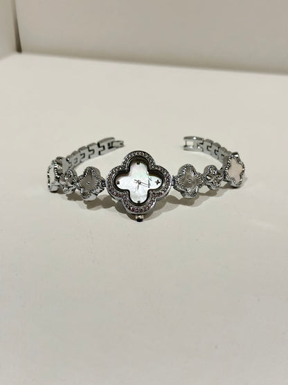 silver flower watch
